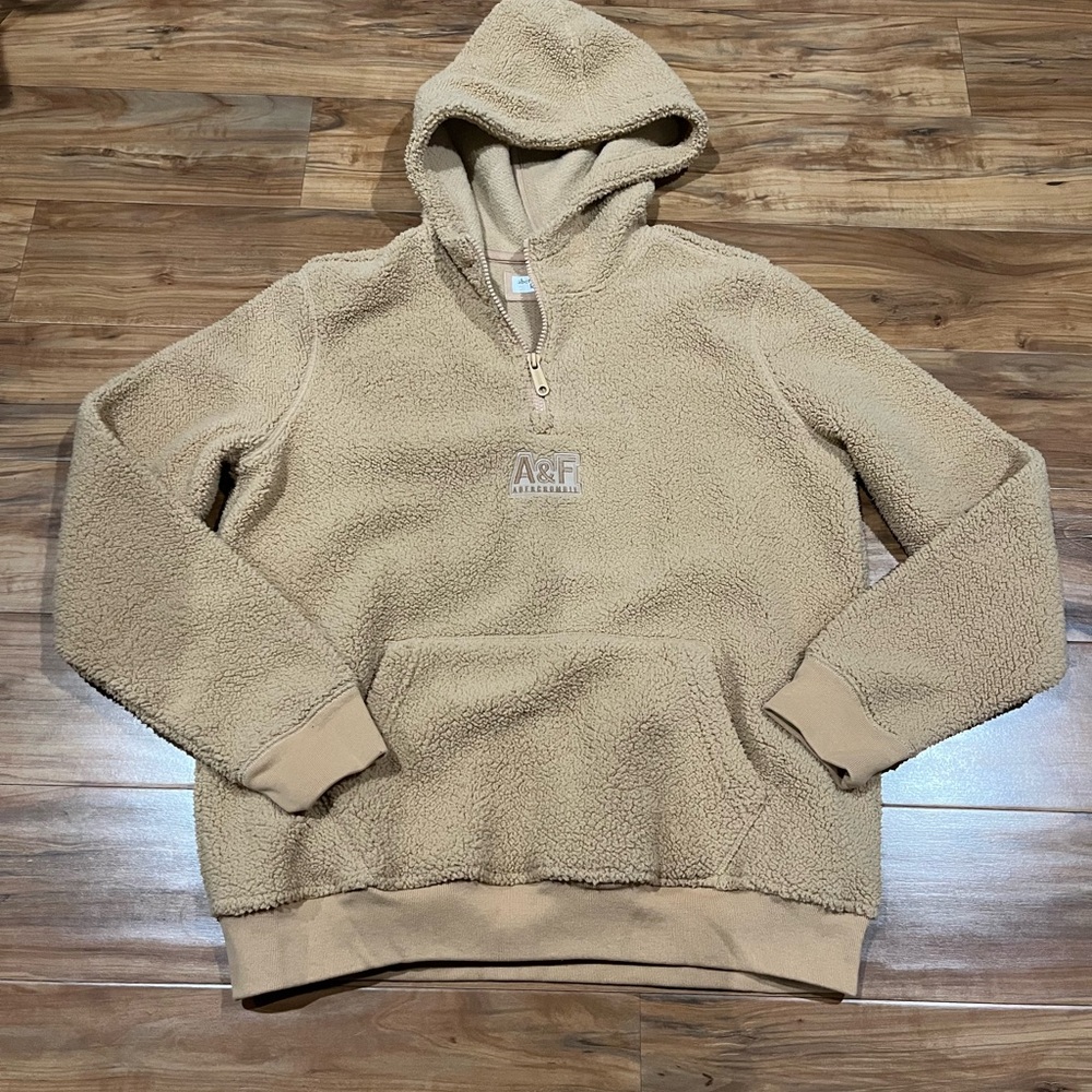 Abercrombie Kids Girl’s Size 15 / 16 Teddy Tan Sherpa Hoodie